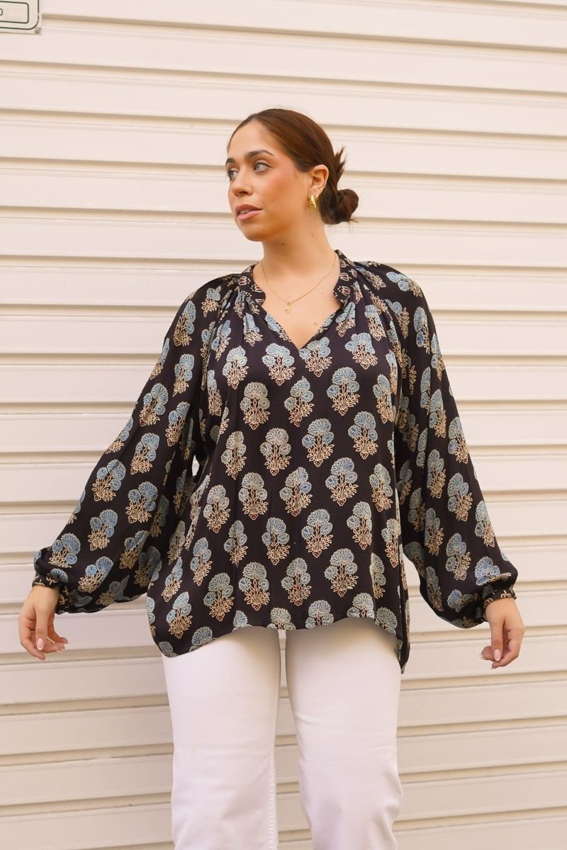 Camisa Estampada Celeste - Imagen 3