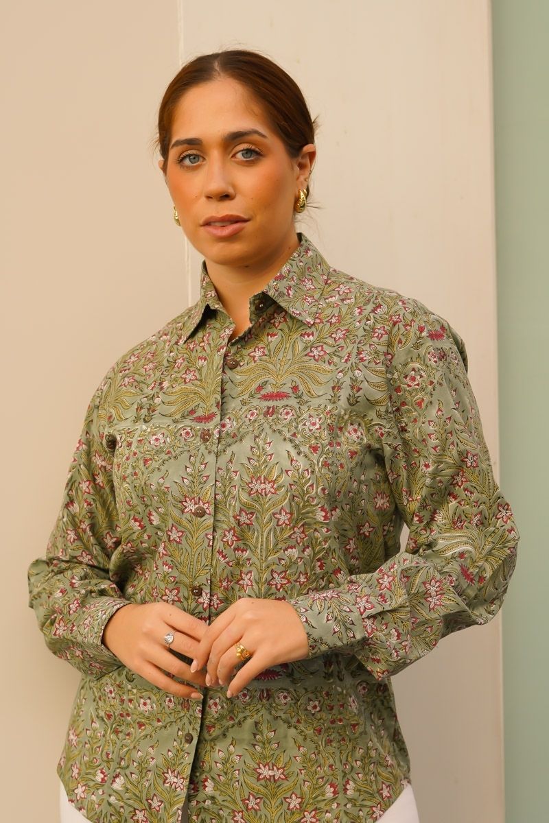 Camisa Estampada Rosa Oscuro - Imagen 3