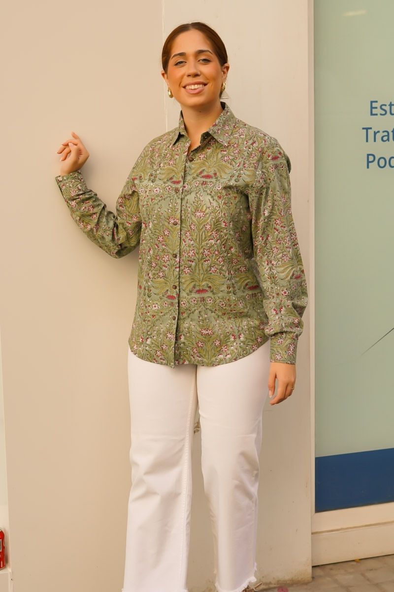 Camisa Estampada Rosa Oscuro - Imagen 5