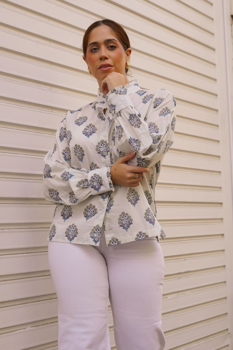 Camisa Estampada Azul - Imagen 2