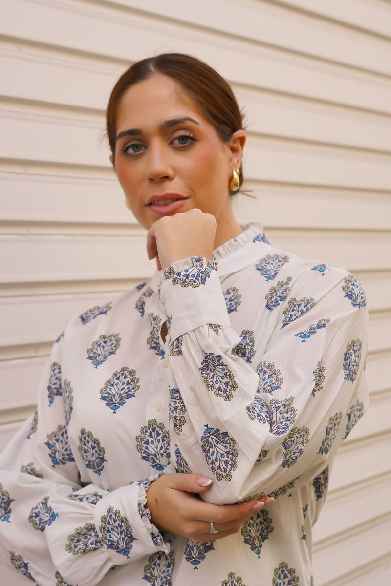 Camisa Estampada Azul - Imagen 3