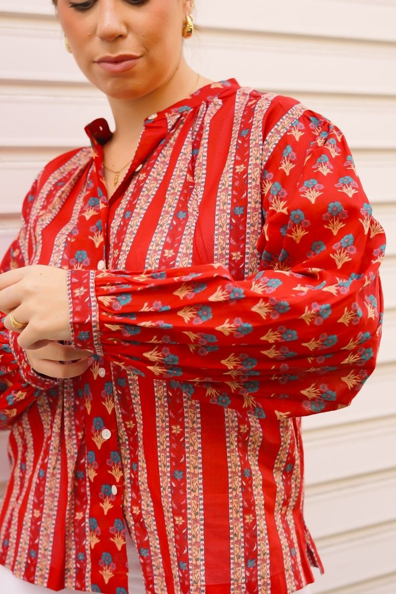 Camisa Estampada Rojo Vivo - Imagen 3