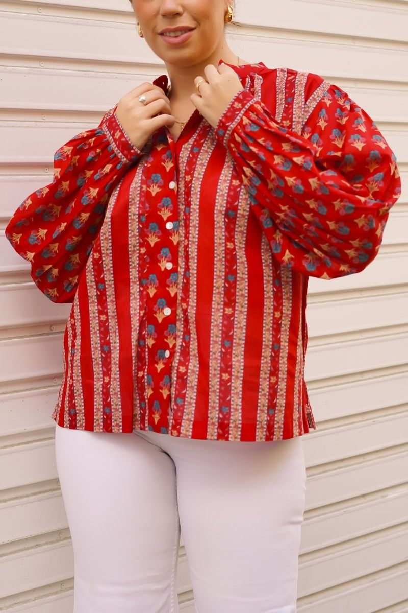 Camisa Estampada Rojo Vivo - Imagen 4