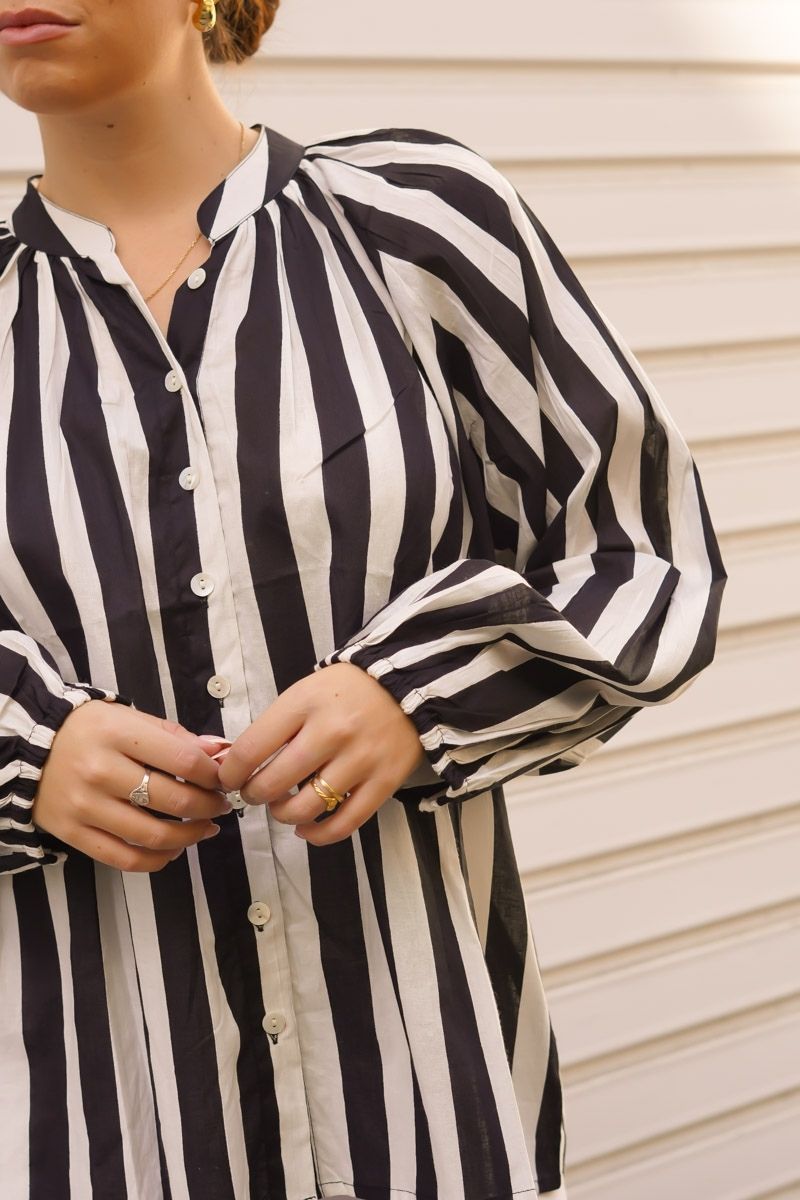 Camisa Estampada Rayas Negras - Imagen 3