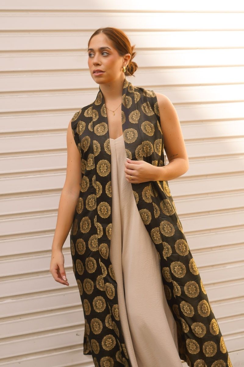 Kimono Estampado Dorado - Imagen 2