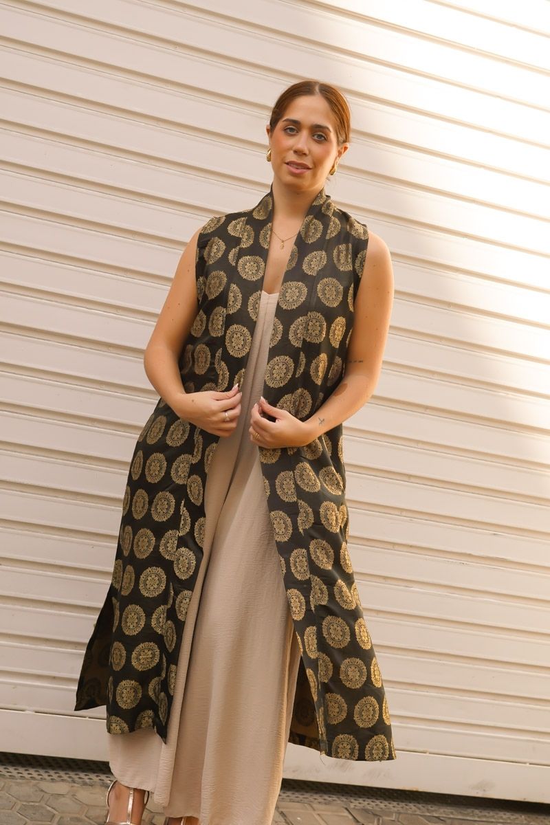 Kimono Estampado Dorado - Imagen 4