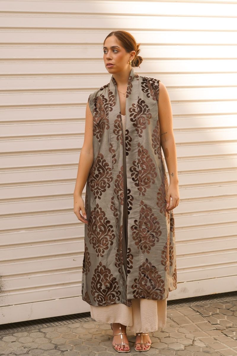 Kimono Estampado Bronce