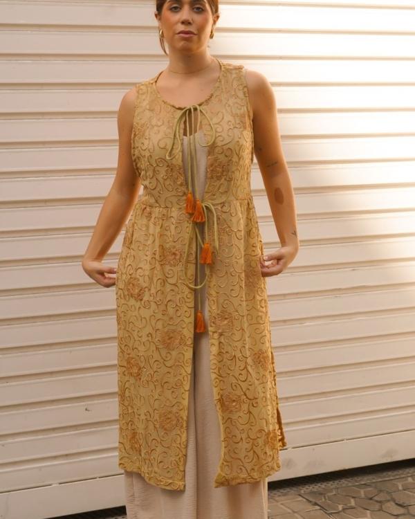 Kimono Dorado Pompones