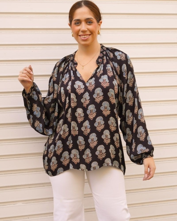 Camisa Estampada Celeste