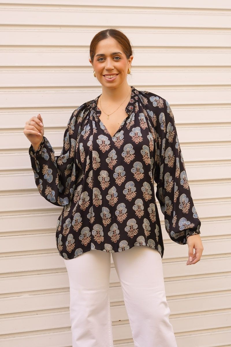 Camisa Estampada Celeste