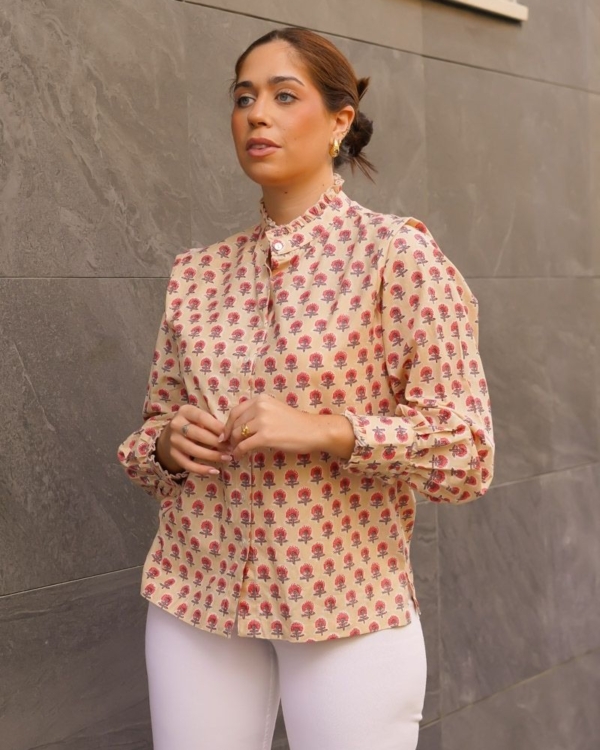 Camisa Estampada Rosa