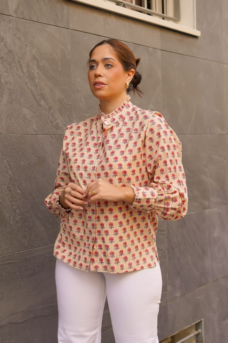 Camisa Estampada Rosa