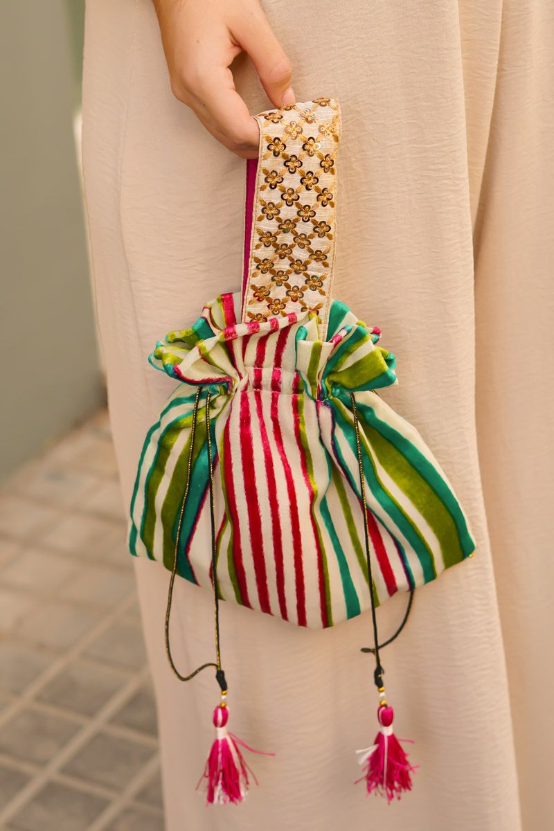 Bolso Tela Rayas Colores