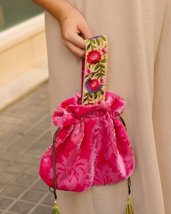 Bolso Tela Rosa Flores