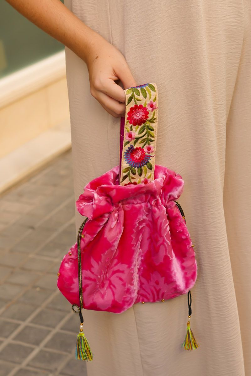 Bolso Tela Rosa Flores