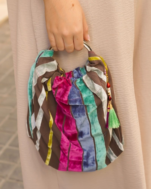 Bolso Rayas Asa Plateada