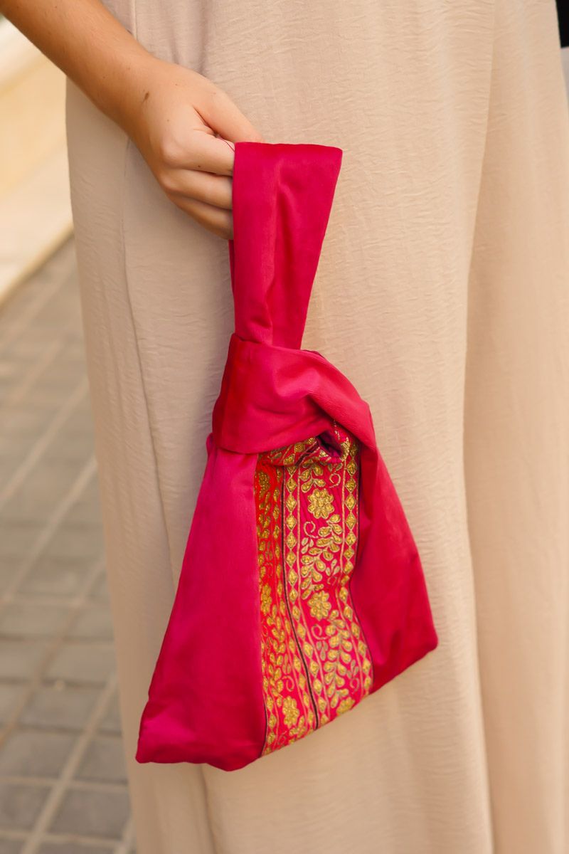 Bolso Rosa Cenefa Dorada