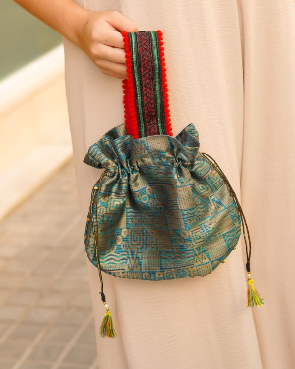 Bolso Tela Verde Cenefa