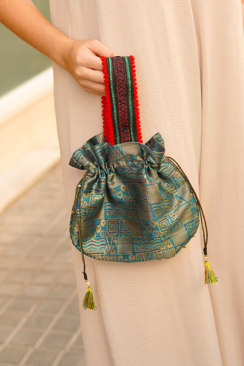 Bolso Tela Verde Cenefa