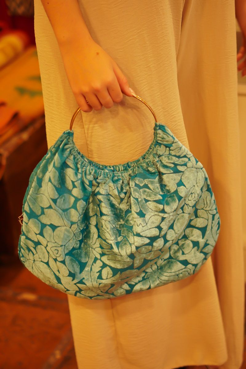 Bolso Celeste Asas Plateadas