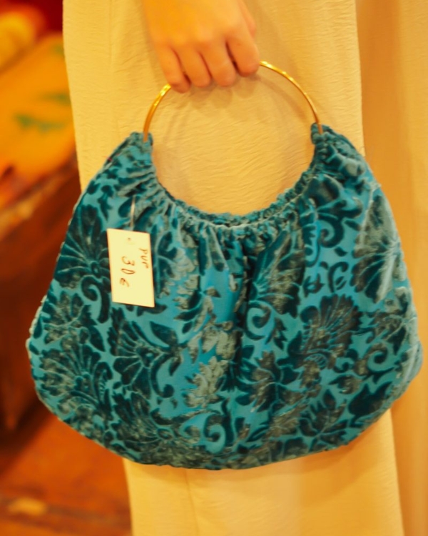 Bolso Azul Asas Plateadas
