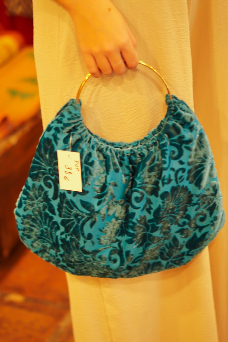 Bolso Azul Asas Plateadas