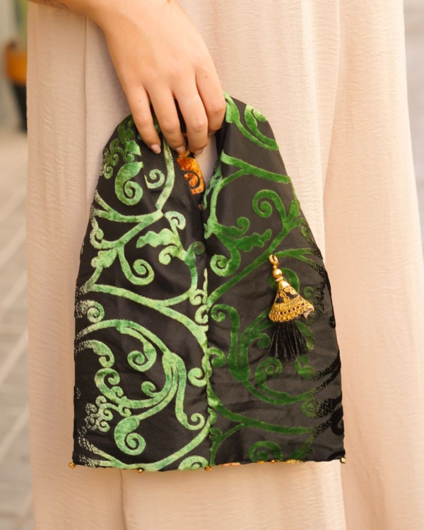 Bolso Tela Verde y Marrón