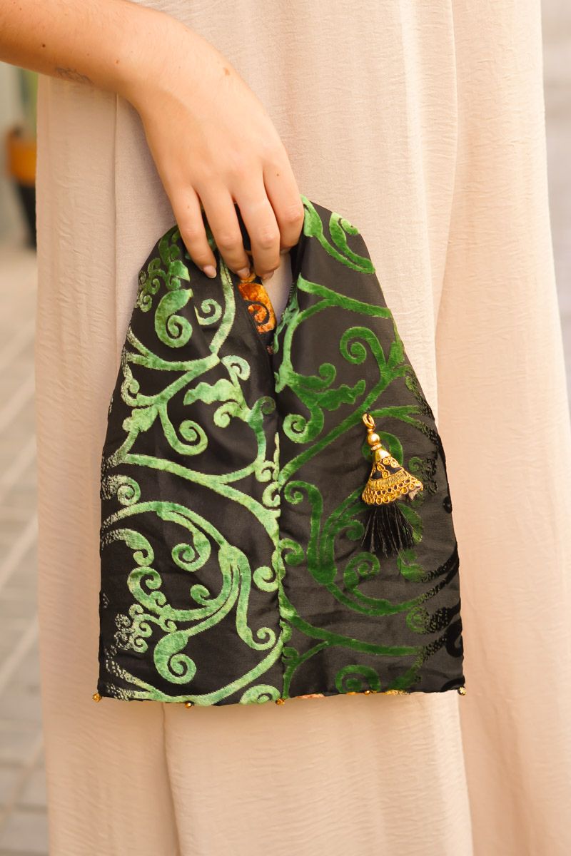 Bolso Tela Verde y Marrón