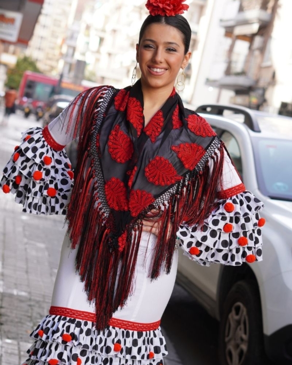 Mantoncillo Flamenca Gasa Negro