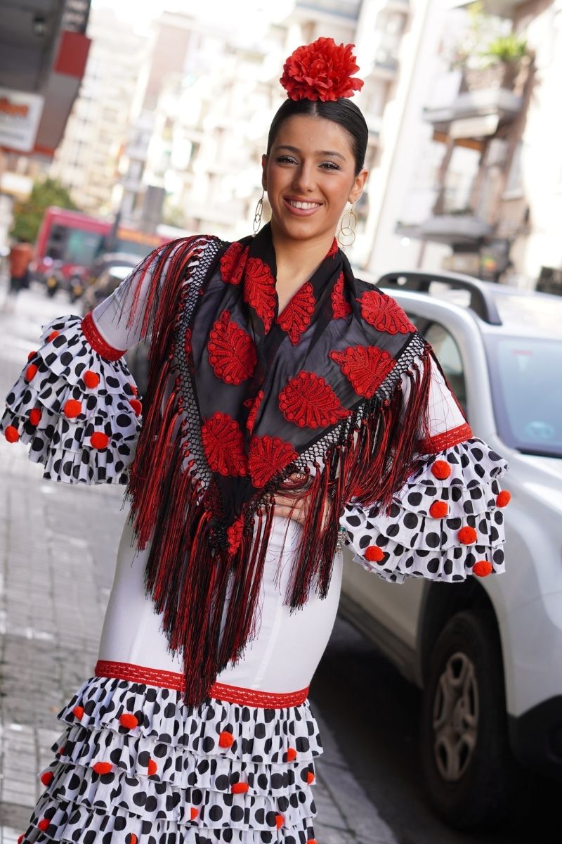 Mantoncillo Flamenca Gasa Negro