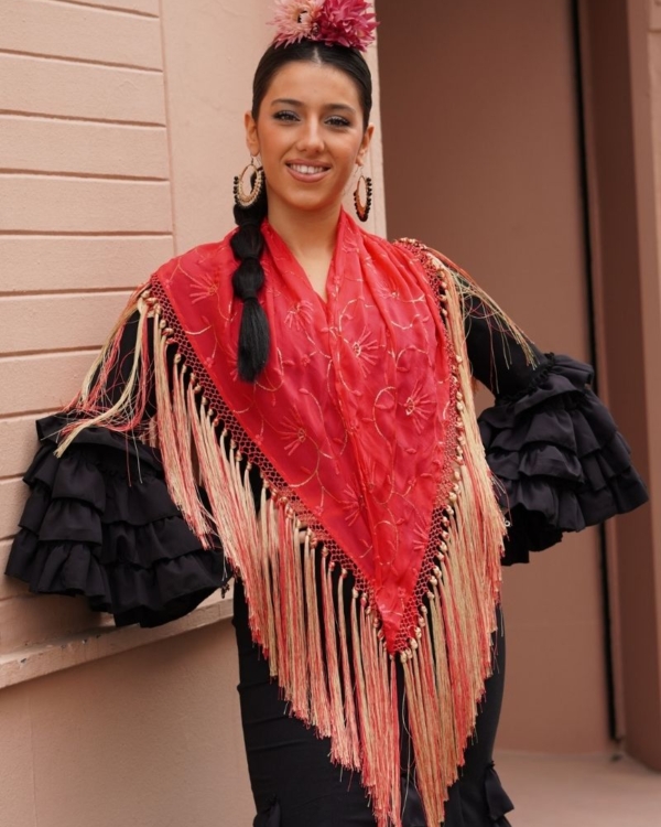 Mantoncillo Flamenca Gasa Fucsia