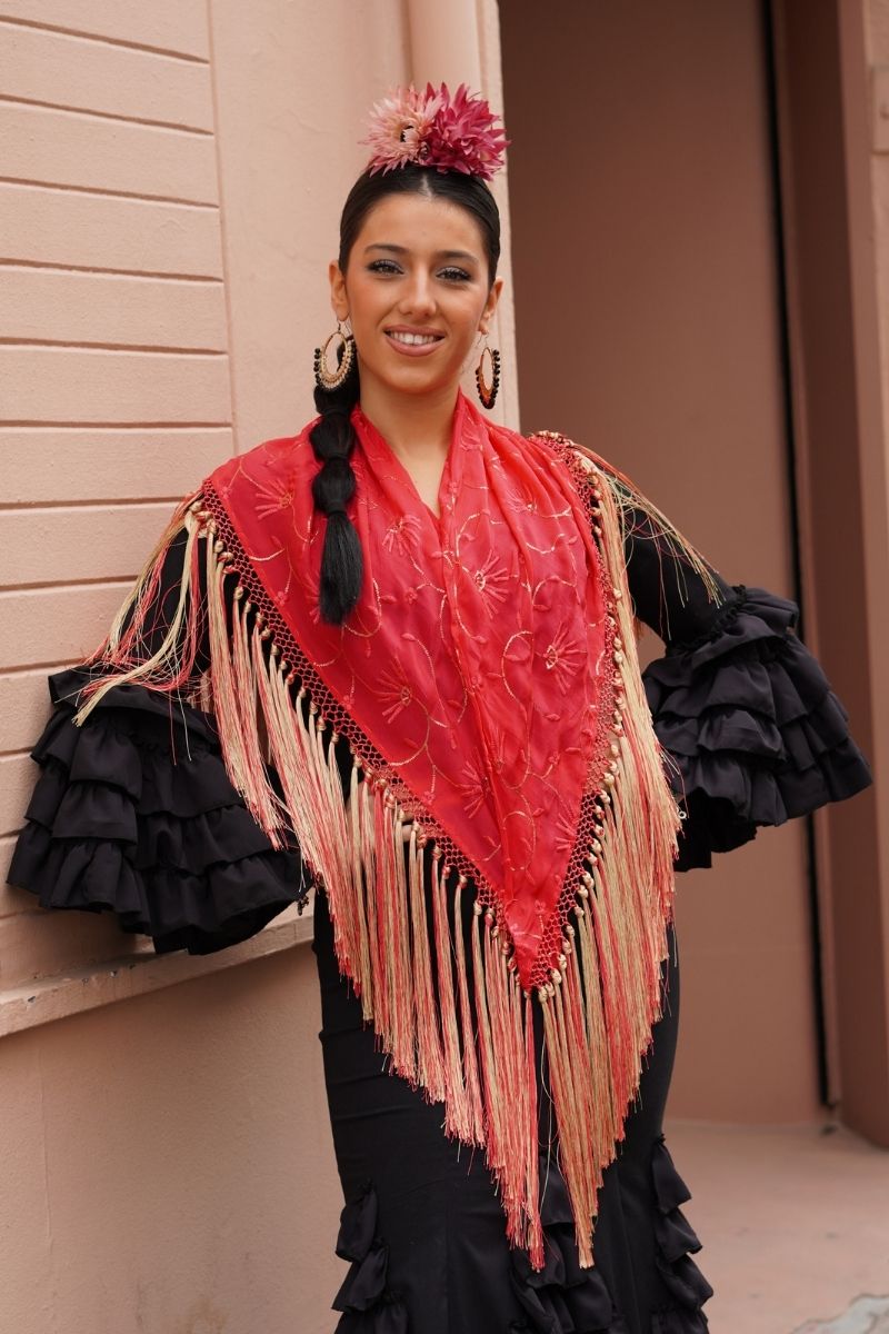 Mantoncillo Flamenca Gasa Fucsia