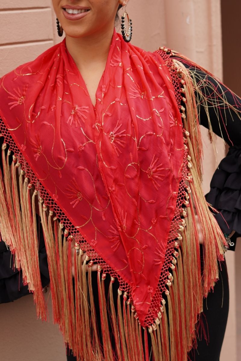 Mantoncillo Flamenca Gasa Fucsia - Imagen 3