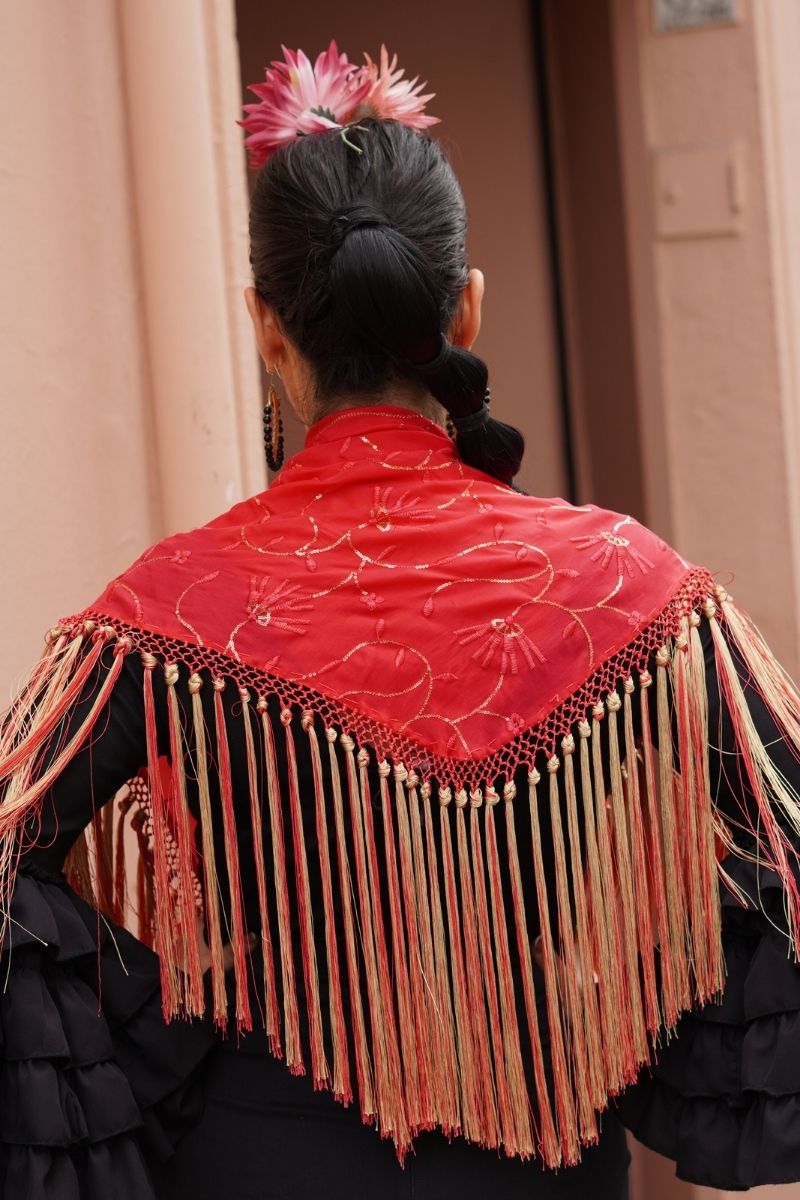 Mantoncillo Flamenca Gasa Fucsia - Imagen 4