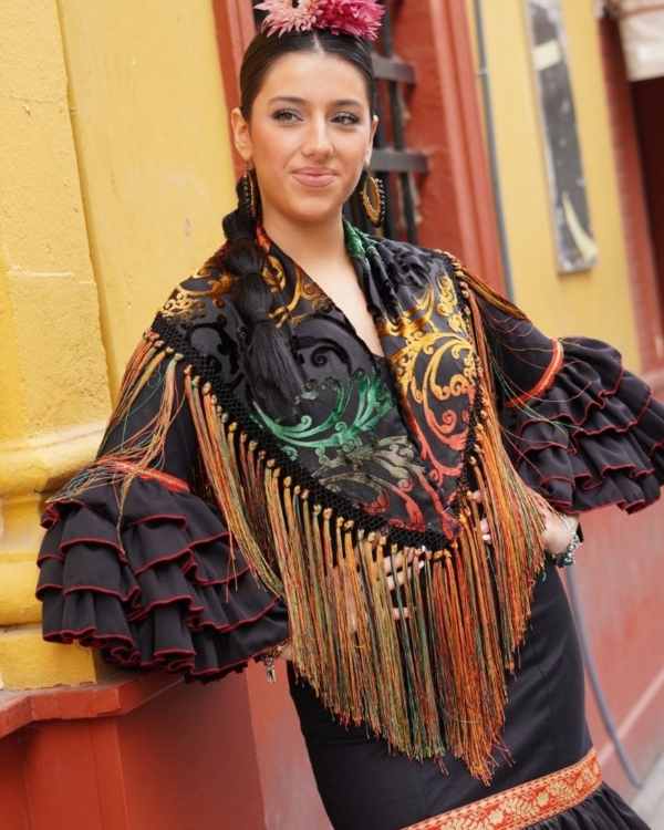 Mantoncillo Flamenca Terciopelo Multicolor