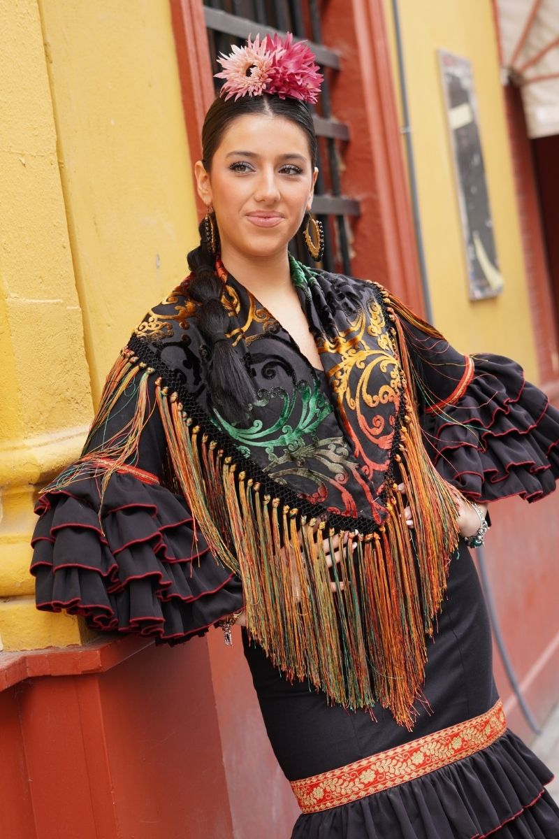 Mantoncillo Flamenca Terciopelo Multicolor