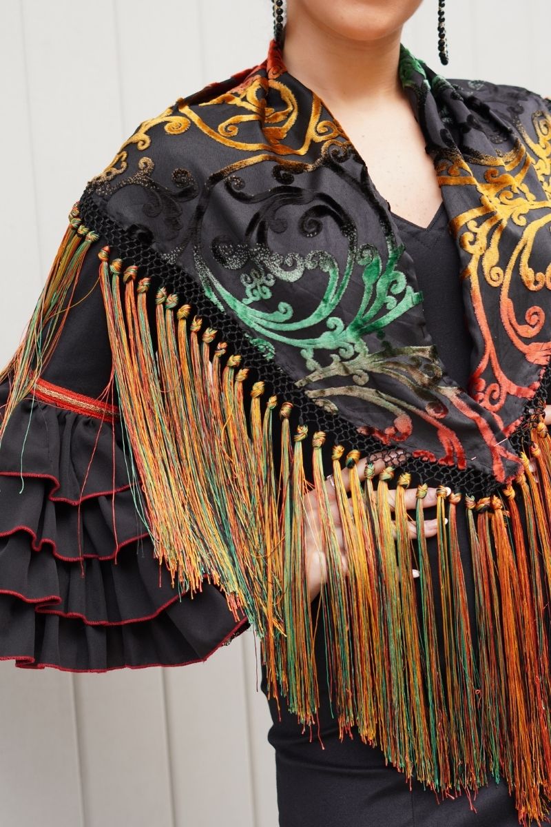 Mantoncillo Flamenca Terciopelo Multicolor - Imagen 3