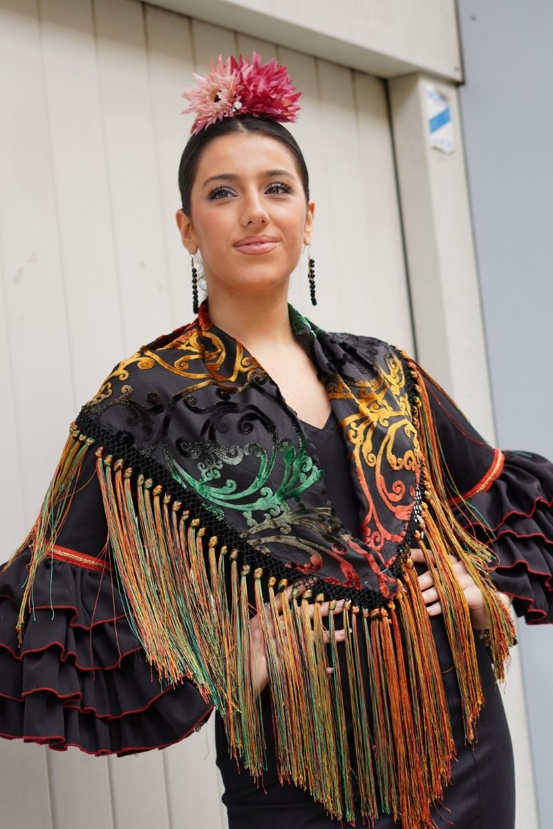 Mantoncillo Flamenca Terciopelo Multicolor - Imagen 4