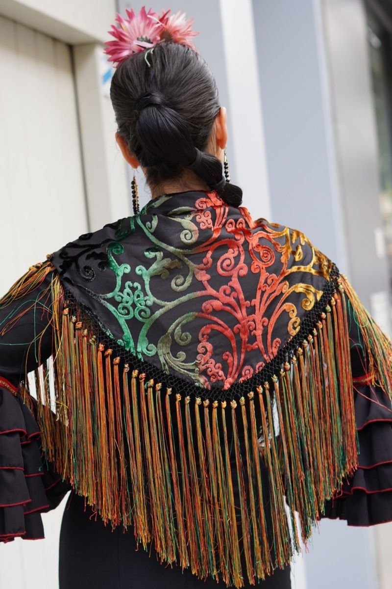 Mantoncillo Flamenca Terciopelo Multicolor - Imagen 5