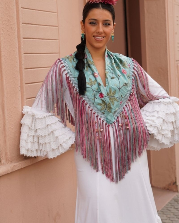 Mantoncillo Flamenca Verde Jabonoso